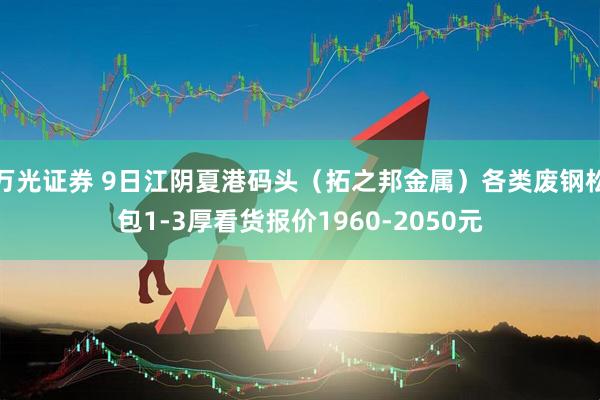 万光证券 9日江阴夏港码头（拓之邦金属）各类废钢松包1-3厚看货报价1960-2050元
