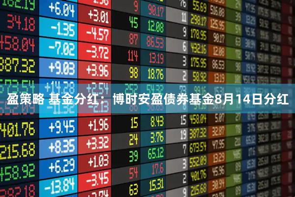 盈策略 基金分红：博时安盈债券基金8月14日分红