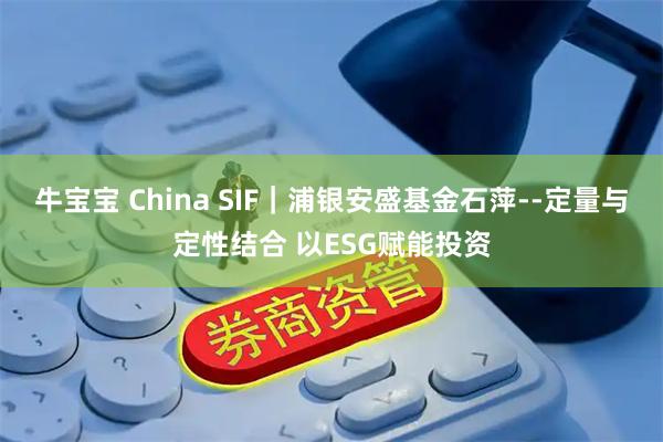 牛宝宝 China SIF｜浦银安盛基金石萍--定量与定性结合 以ESG赋能投资
