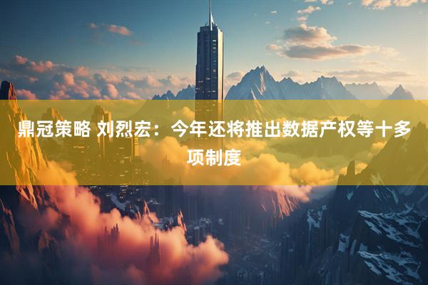鼎冠策略 刘烈宏：今年还将推出数据产权等十多项制度